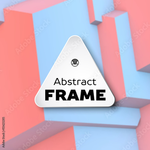 Abstract frame with rose quartz and serenity cubes