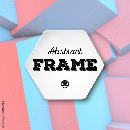 Abstract frame with rose quartz and serenity cubes