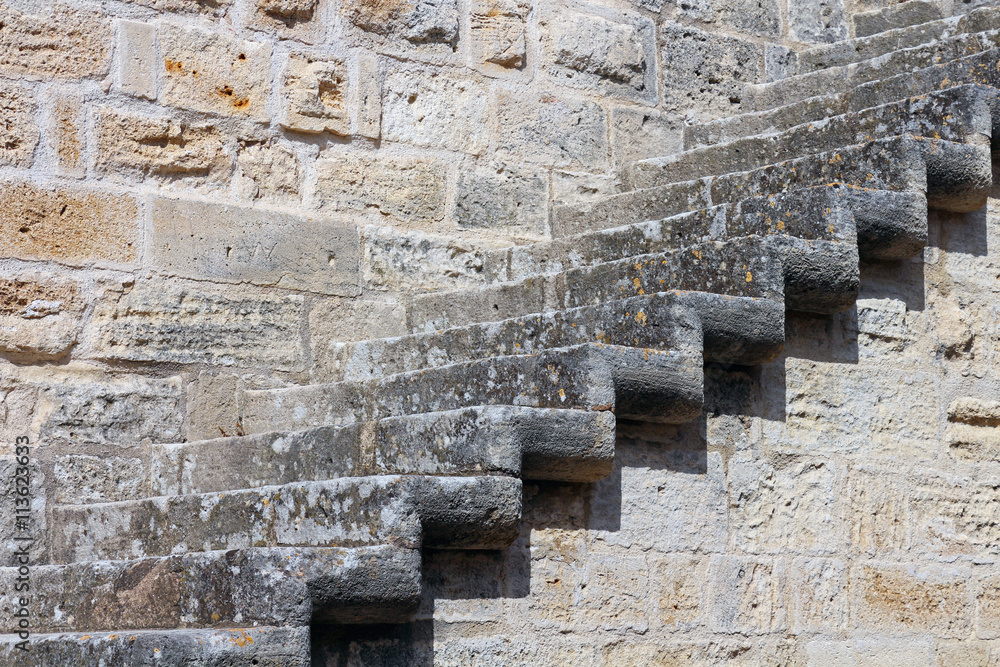 escalier sur les remparts d'AiguesMortes - France