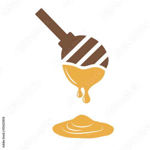 Honey stick with flowing honey