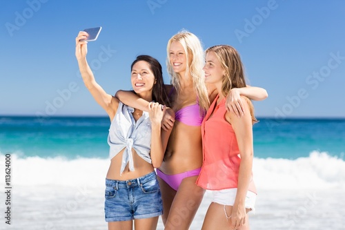 Young female friends taking selfie