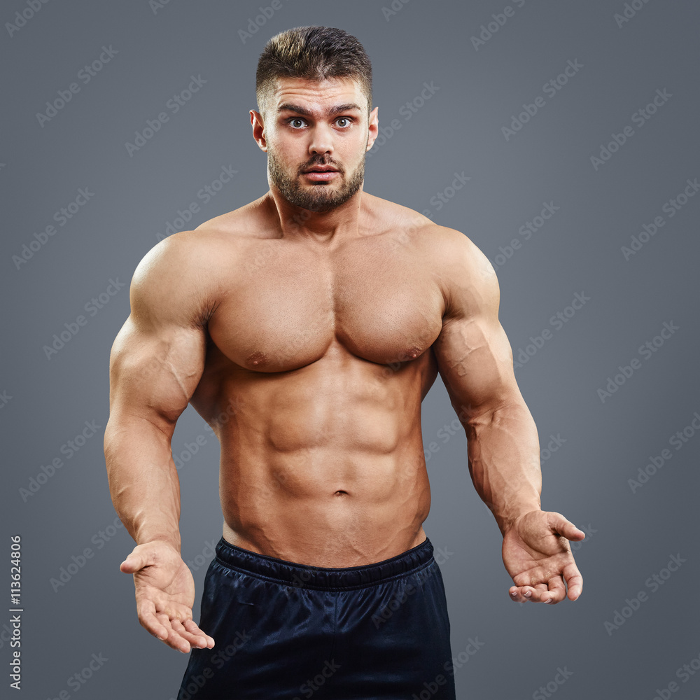 Fototapeta premium Sport man surprised pose.