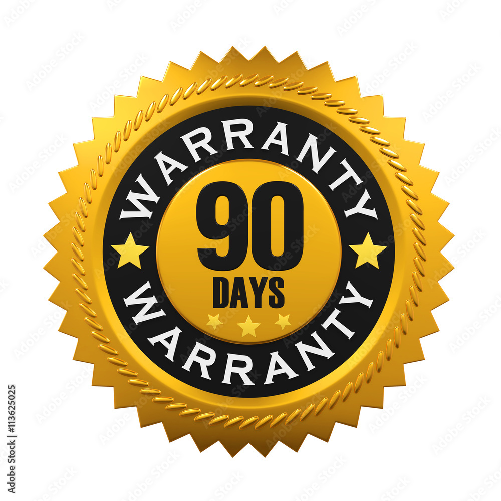 90 Days Warranty Sign. 3D rendering 90 Days Warranty Sign. 3D rendering