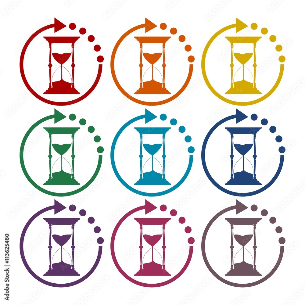 Hourglass icons set Hourglass icons set