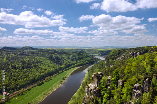 Saxony, Germany. Elba river, natural landscape