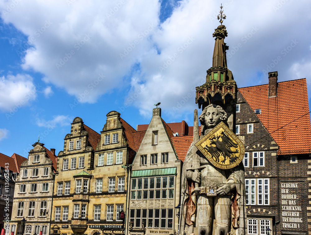 Bremen, Germany - statue Knight Roland on Market square 