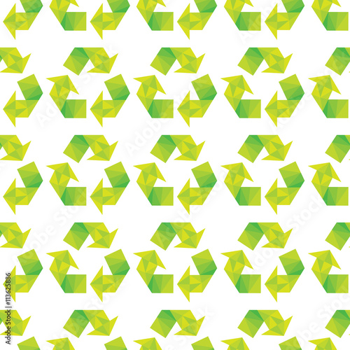 Arrow recycling tringle seamless pattern
