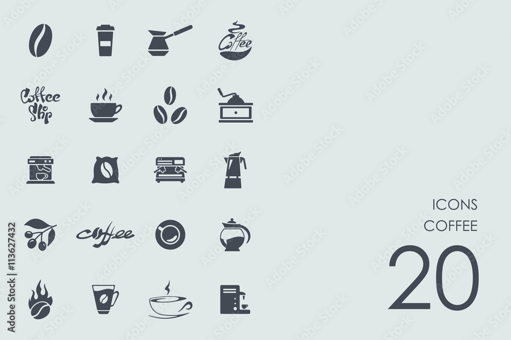 Naklejka premium Set of coffee icons