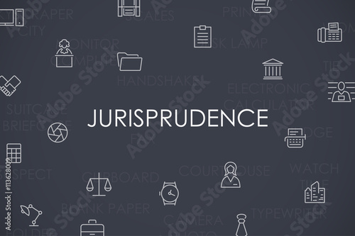 Jurisprudence Thin Line Icons