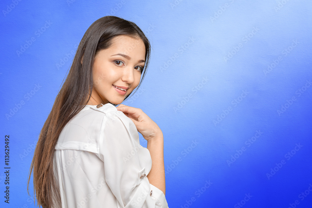 Beautiful face of young adult woman with clean fresh skin Beautiful face of young adult woman with clean fresh skin