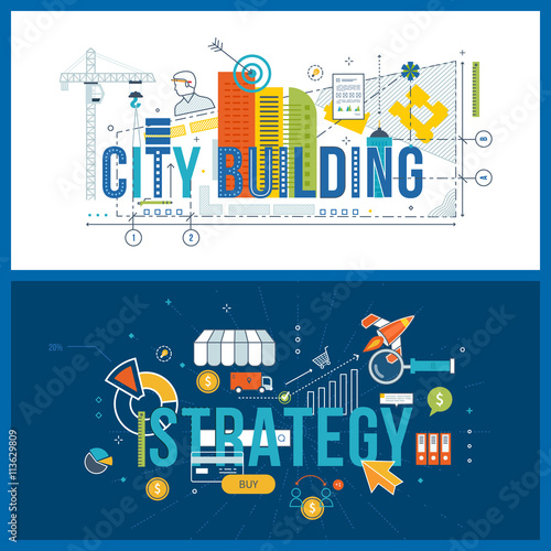 Concept financial strategy  business analysis and planning  building construction