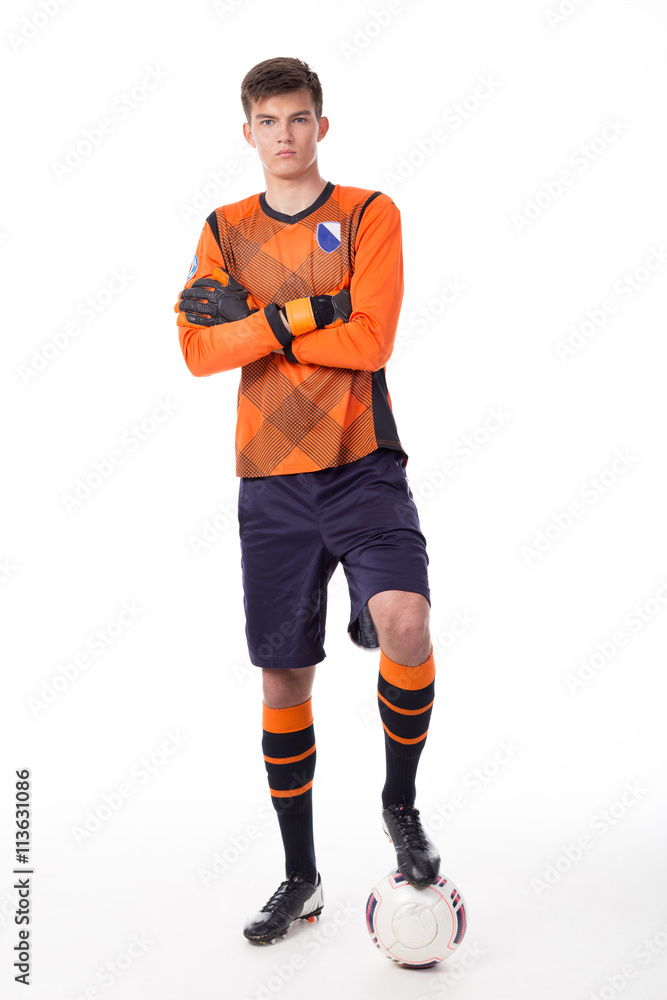 soccer player with ball full length isolated on white soccer player with ball full length isolated on white