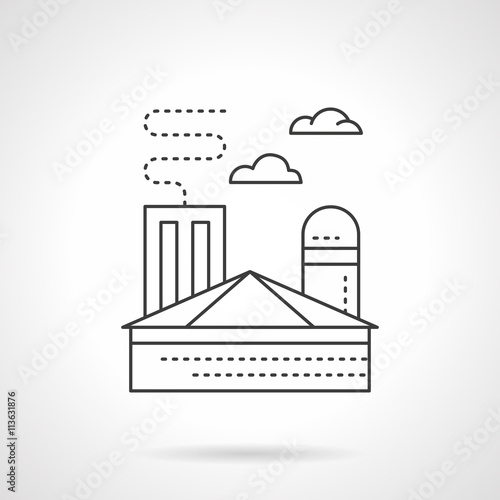 Ironworks plant flat line vector icon