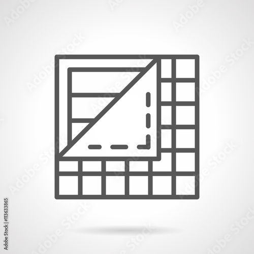 Floor covering black line vector icon