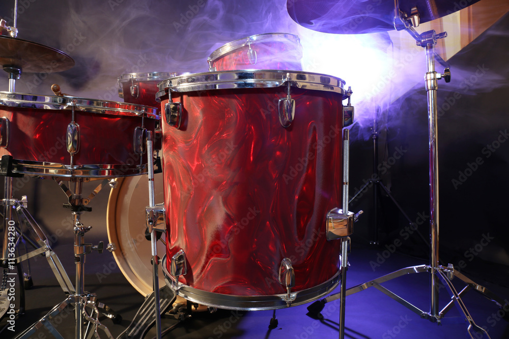 Obraz premium Drums set and sticks, close-up