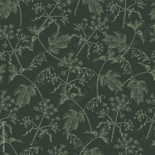 Seamless abstract hand-drawn waves pattern. Gorgeous seamless floral background