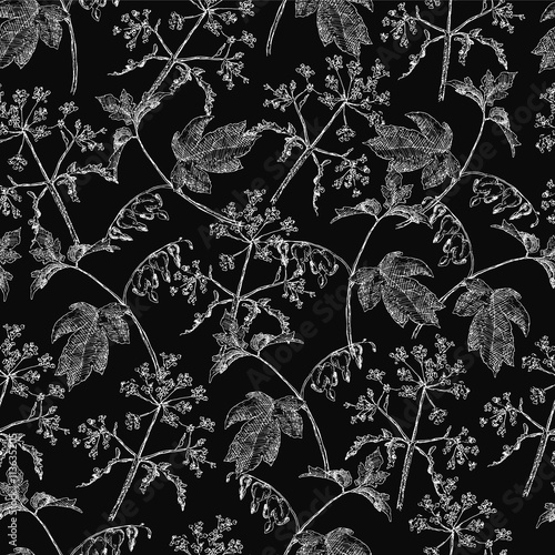 Seamless abstract hand-drawn waves pattern. Gorgeous seamless floral background