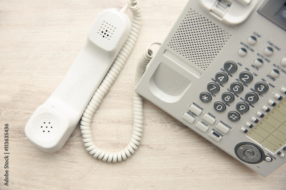 Office IP telephone on light background Office IP telephone on light background