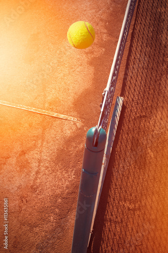 tennis ball over the net