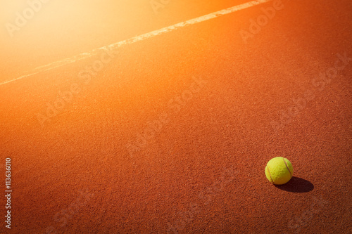 tennis ball next to line