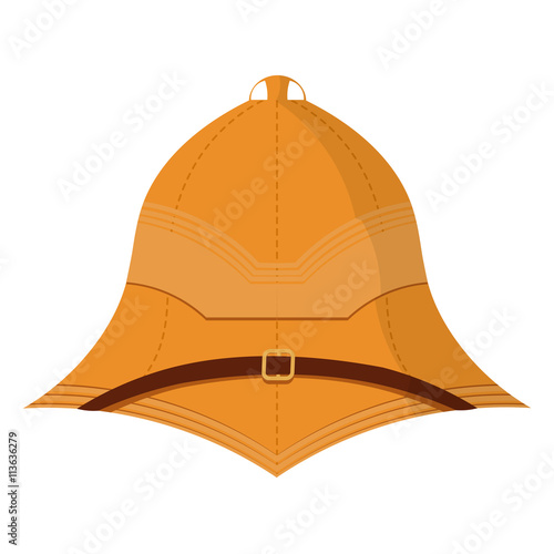 Illustration cartoon cork helmet on a white background. Isolate.