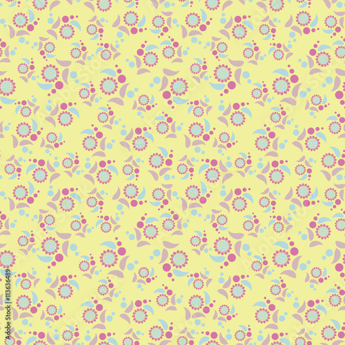 Seamless pattern with decorative sunflowers. Vector clip art.
