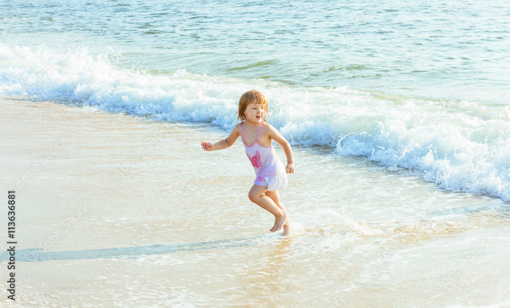 beautiful little girl on the ocean beautiful little girl on the ocean