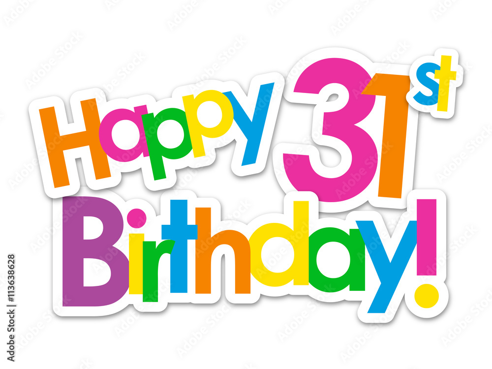 HAPPY 31st BIRTHDAY Vector Card Stock Vector Adobe Stock
