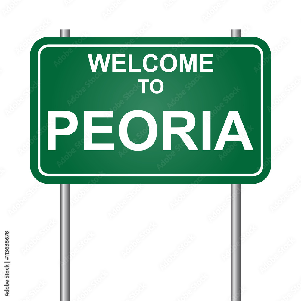 Welcome to Peoria, green signal vector Welcome to Peoria, green signal vector