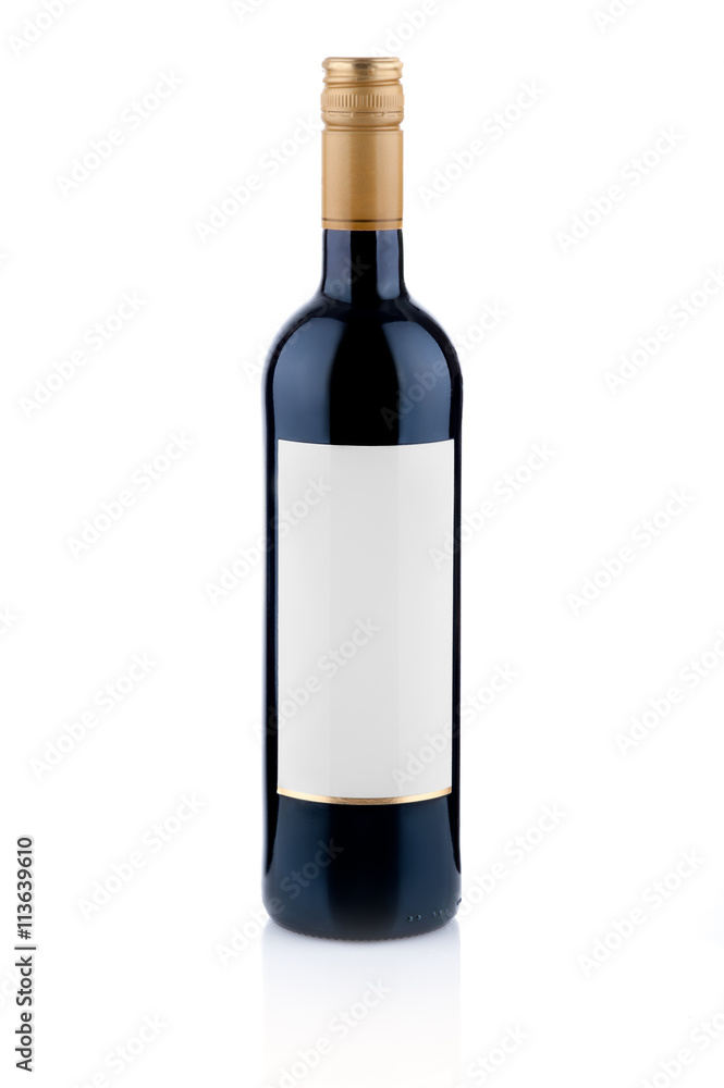 bottle of red wine on the white background bottle of red wine on the white background