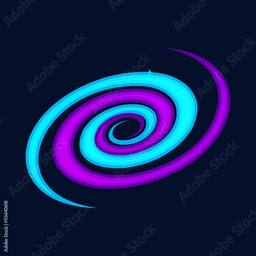 Spiral galaxy icon, cartoon style