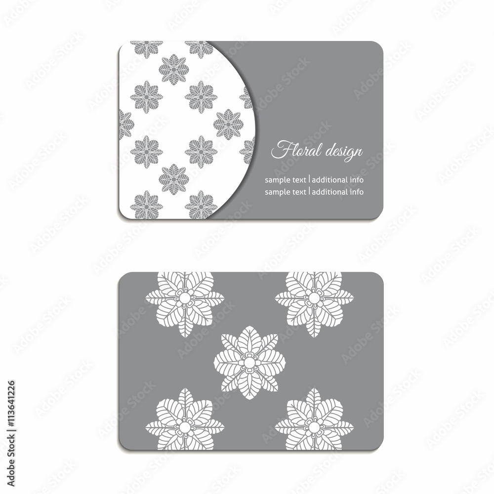 Fototapeta premium Ornate horizontal vintage business cards. Template for invitations or announcements.
