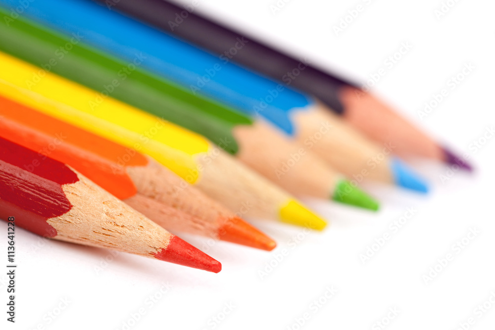 Fototapeta premium Colour pencils isolated on white background