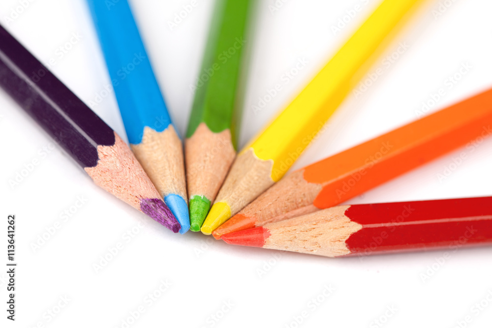 Fototapeta premium Colour pencils isolated on white background