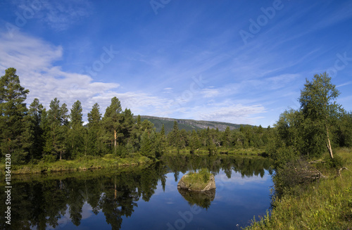 Fototapeta Naklejka Na Ścianę i Meble -  The Ljusnan river near the Swedish village Ljusnedal
