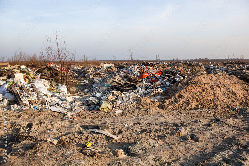 Garbage on the landfill