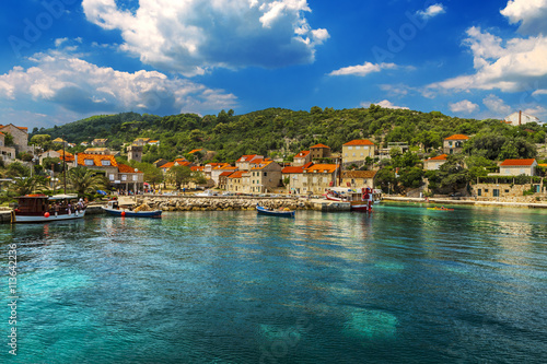 Fototapeta Naklejka Na Ścianę i Meble -  Croatia. South Dalmatia - Elaphiti Island. The island of Sipan (also Sipano, Giuppana) situated near Dubrovnik city. Sudurad (San Giorgio) settlement