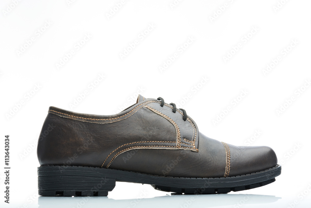 side brown shoe