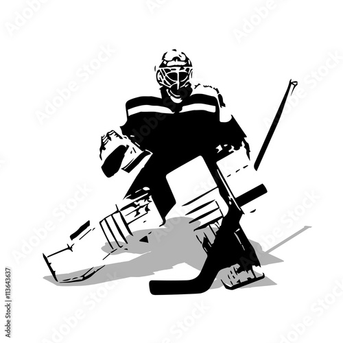 Ice hockey goalie, abstract vector illustration
