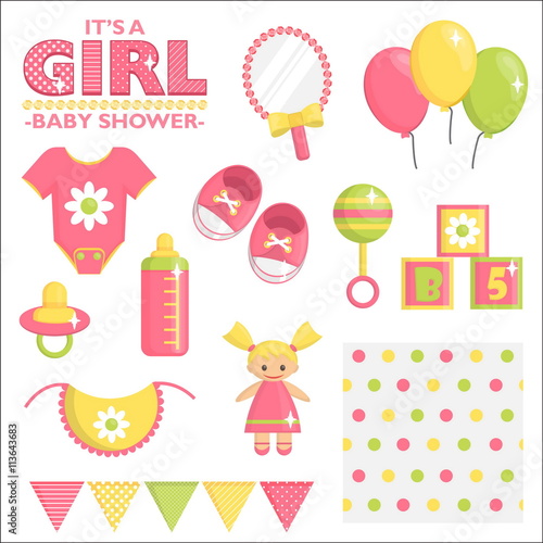 It is a girl baby shower set