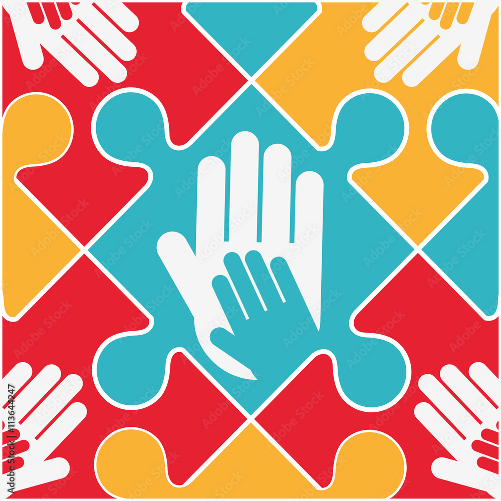 Fototapeta premium collaborative hands design 