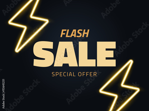 Vector flash sale vector illustration, background in retro style