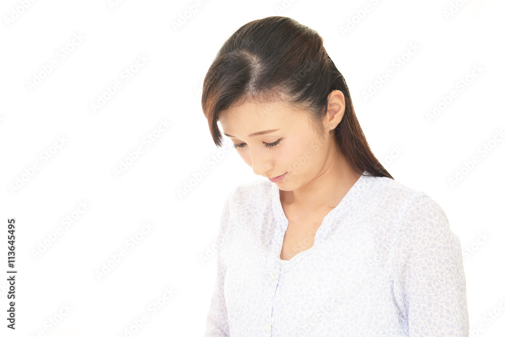 憂鬱な表情の女性 憂鬱な表情の女性