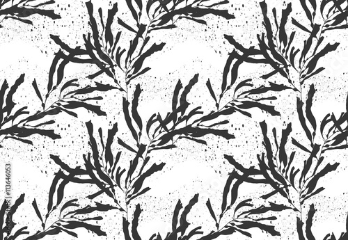 Kelp seaweed black on black texture