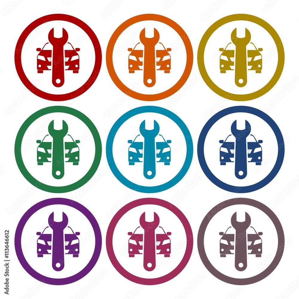 Car service icons set Car service icons set