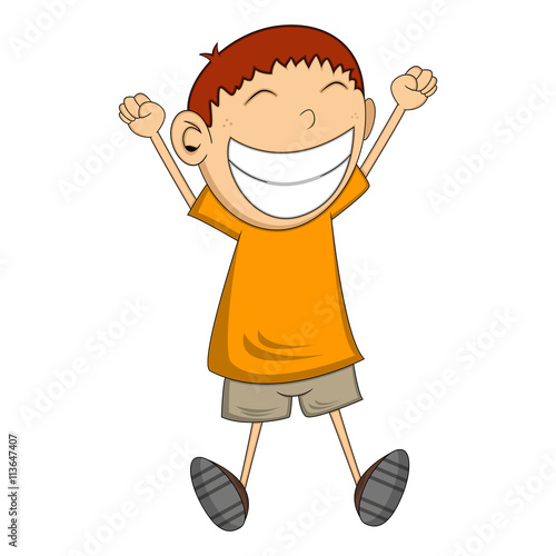 Cute boy jump cartoon