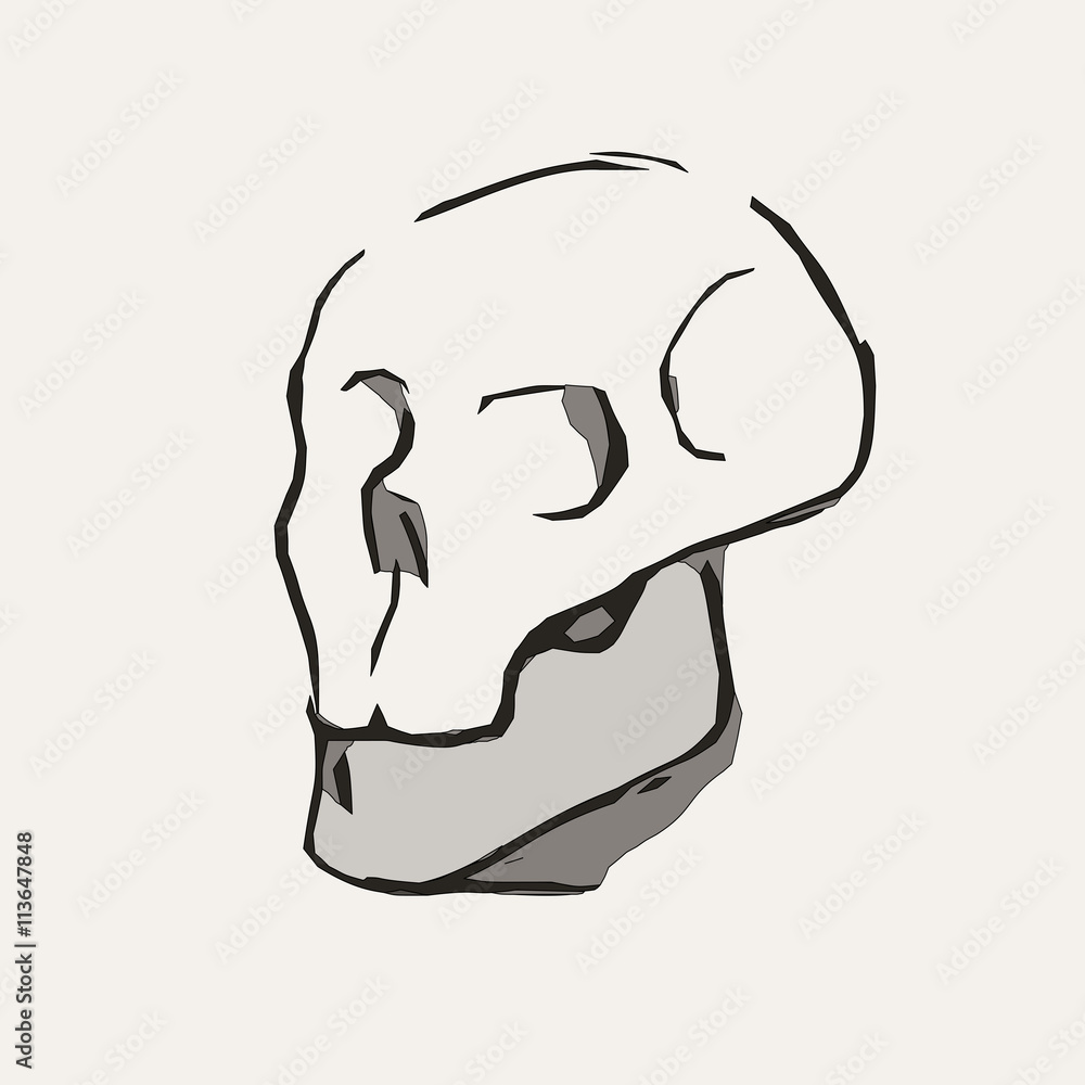 Hand Drawn cartoon Skull. Vector Illustration eps10 Hand Drawn cartoon Skull. Vector Illustration eps10