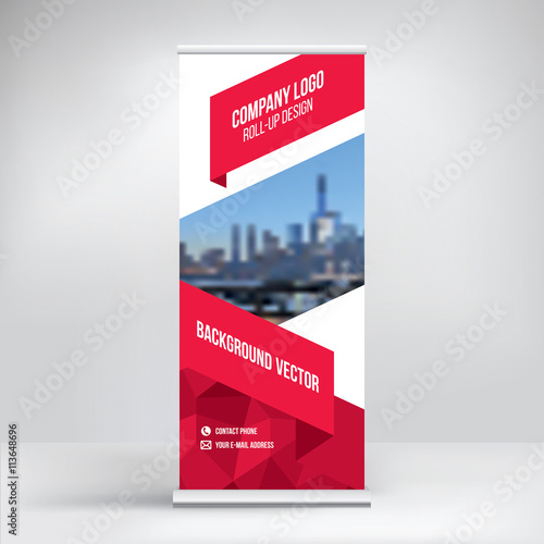 Roll-up banner for a construction company, graphic design background