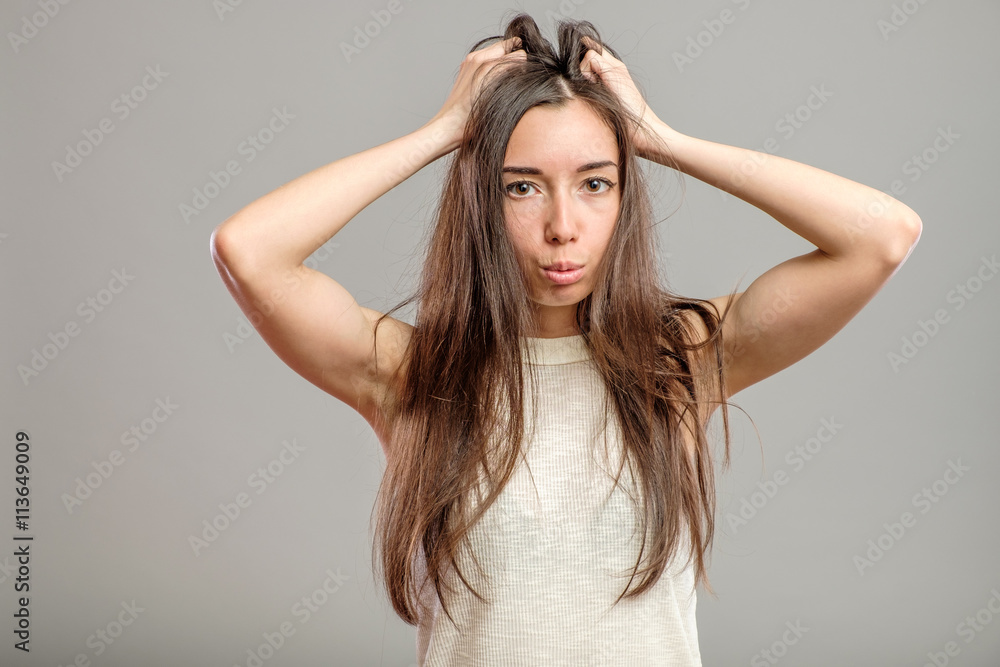 Fototapeta premium Young woman in depression