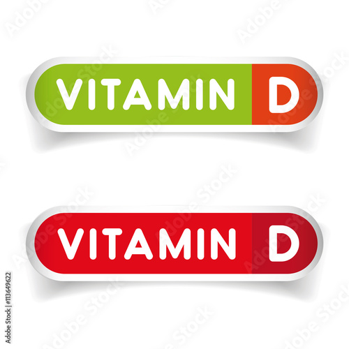 Vitamin D label sign vector set